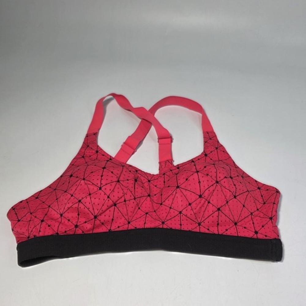 Victoria Secret Sport Bra Size 32B Red Wireless Lined Crossback Pullover Active
